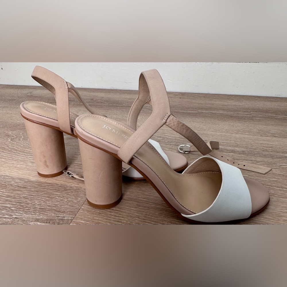 Jo Mercer Umberto Heels|Leather|Tan/White|Sz‎ 38/7.5